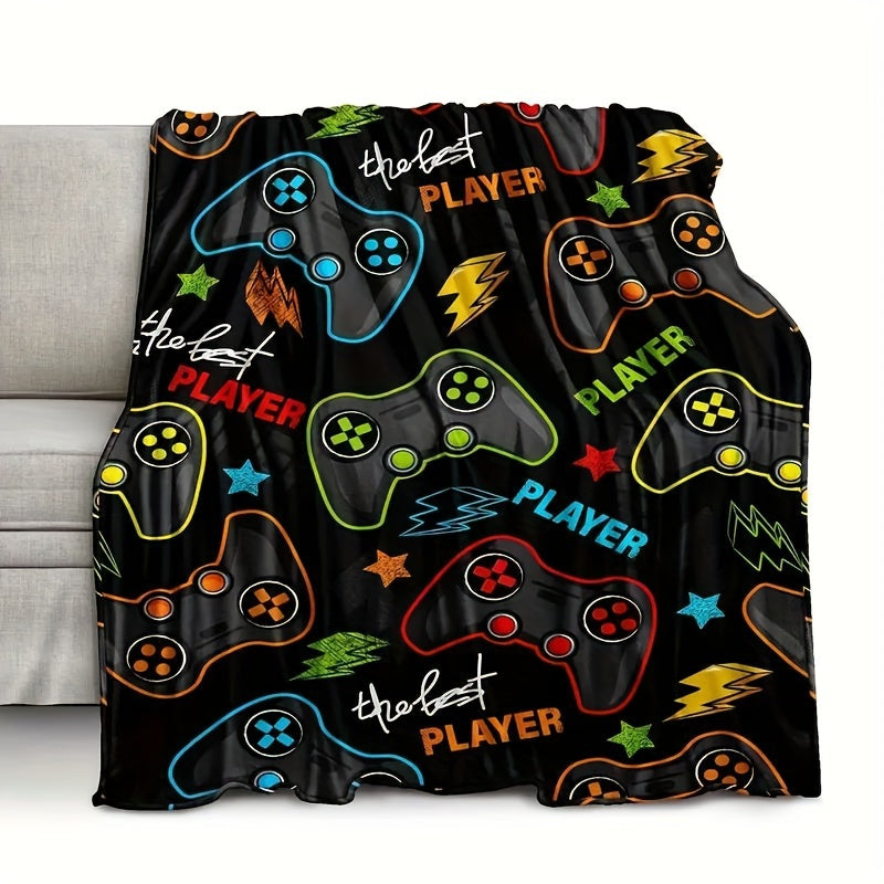 Soft Plush Gaming Controller Throw Blanket Ultra-Soft Knit Stain-Resistant All-Season