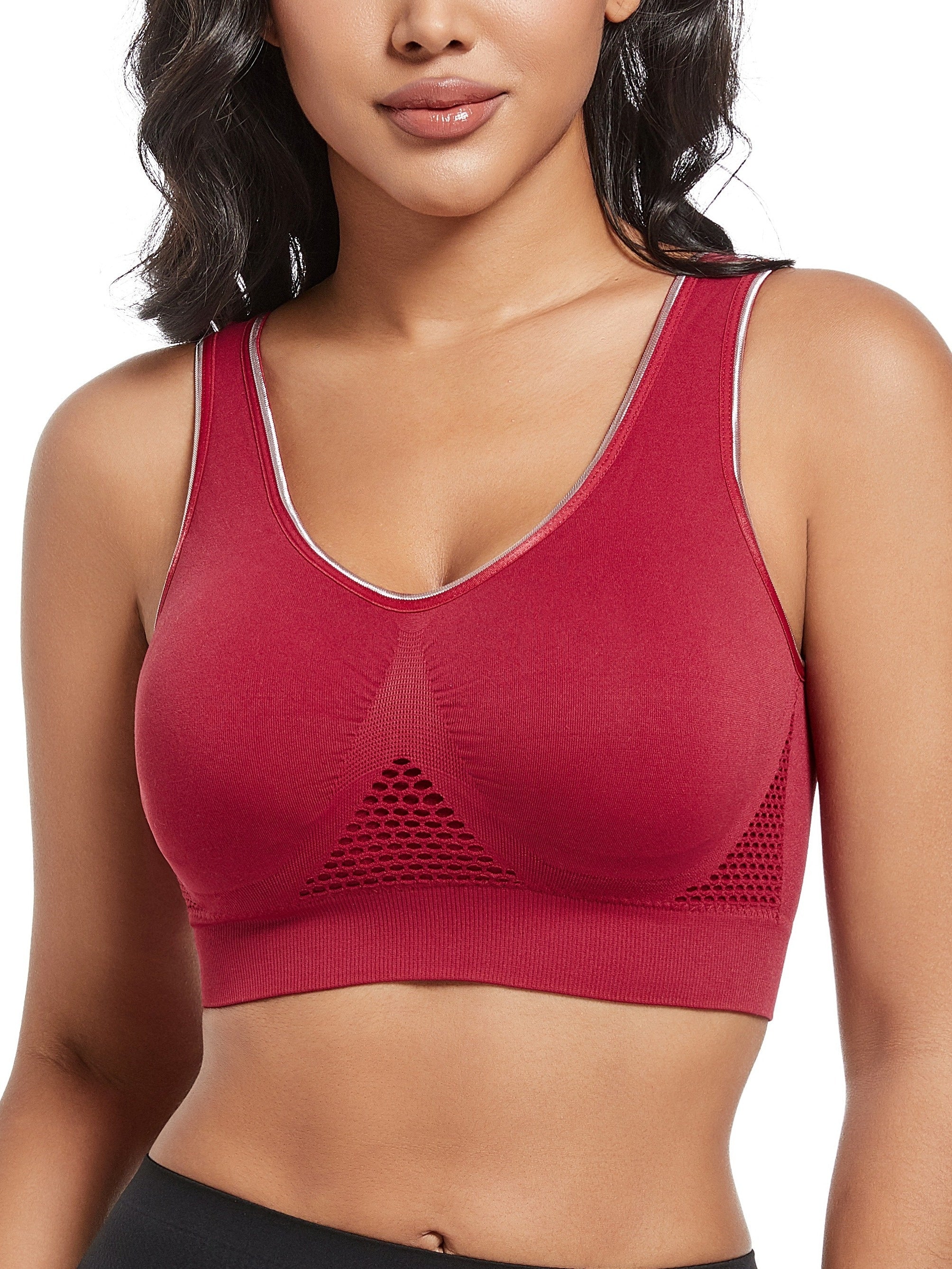 Women's Breathable Seamless Sports Bra Large Size Yoga Underwear Set