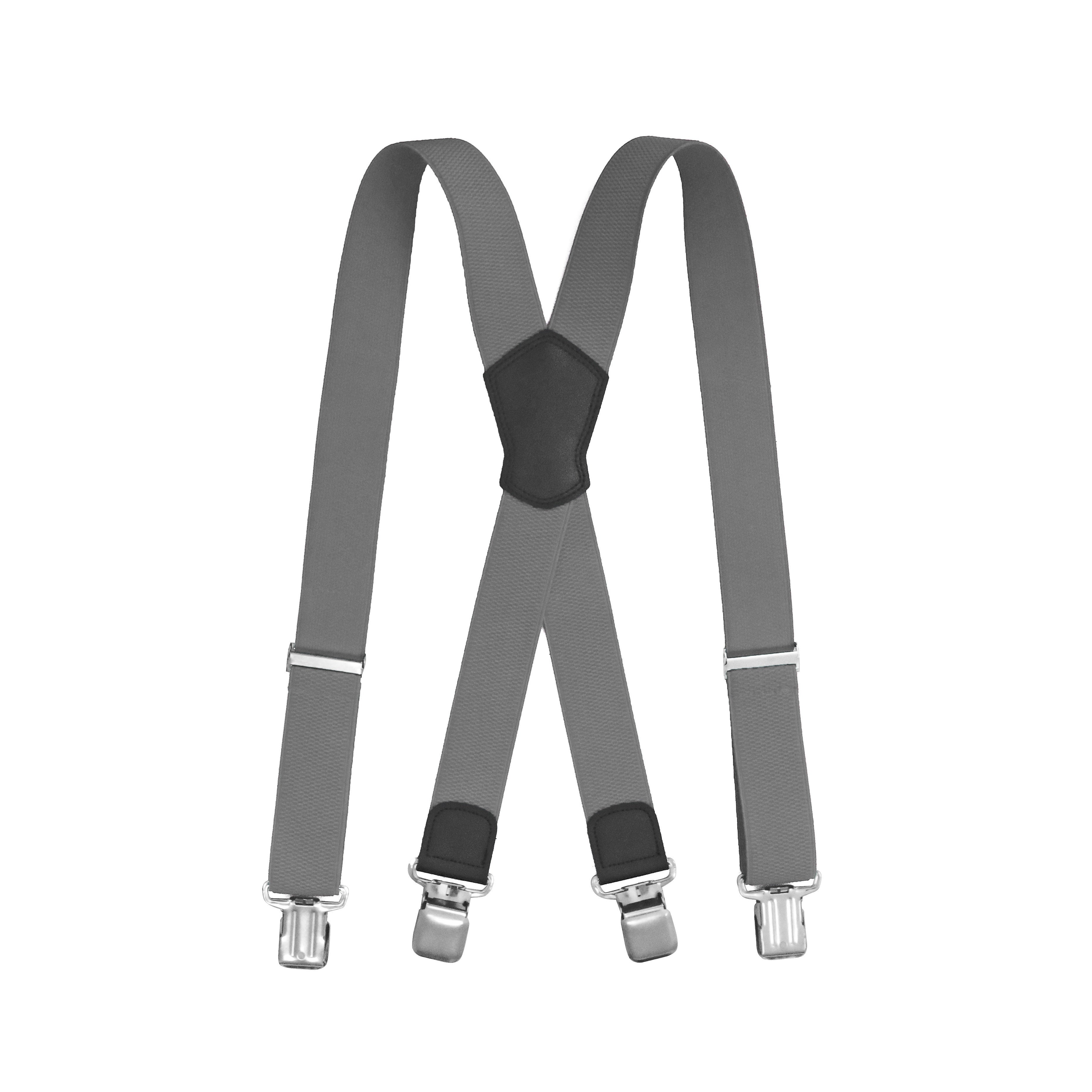 Men's Suspenders Elastic Polyester with Metal Clips Adjustable 1.5 Inch Wide