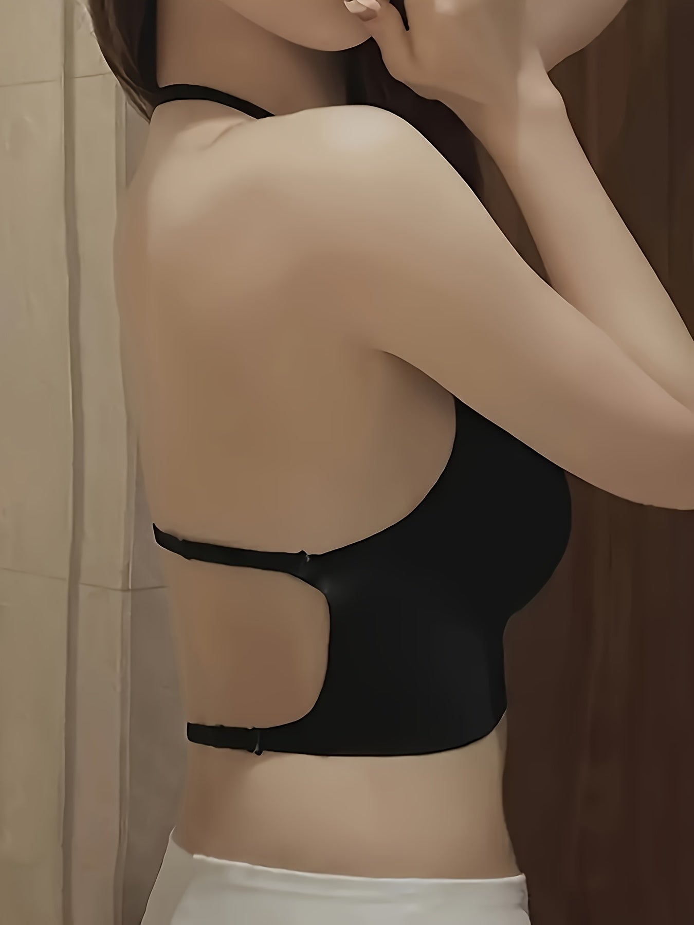 Women’s Beige Seamless Support Bra with Removable Pads and Full Coverage