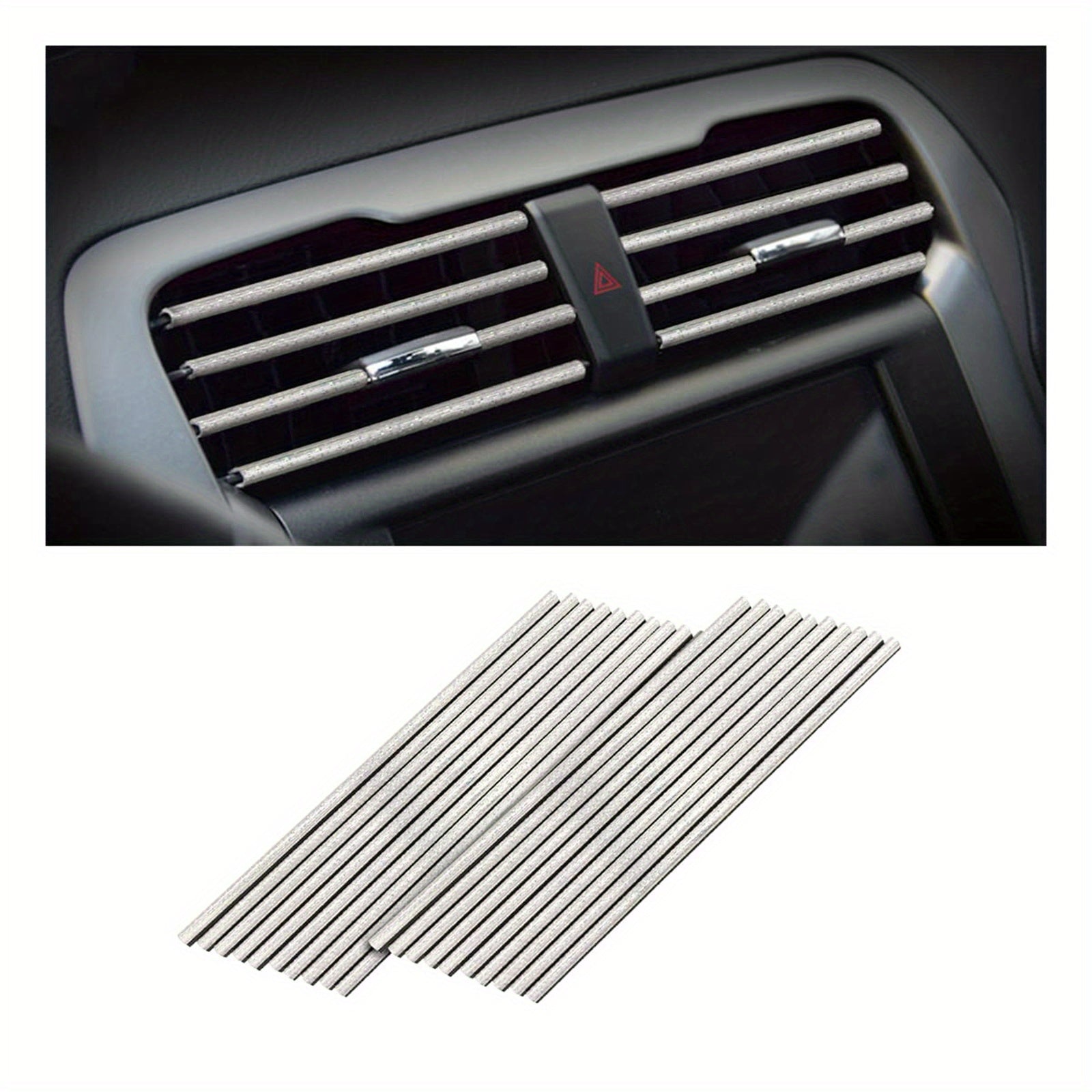 20pcs Universal Car Air Vent Decorative Strips Waterproof Bendable Vent Trim