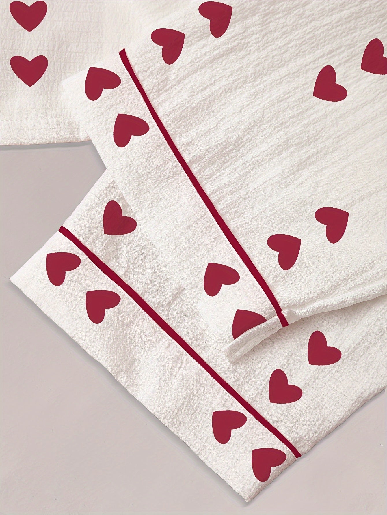 Women's Pajama Set with Heart Print Shirt Shorts and Long Pants All-Season Sleepwear