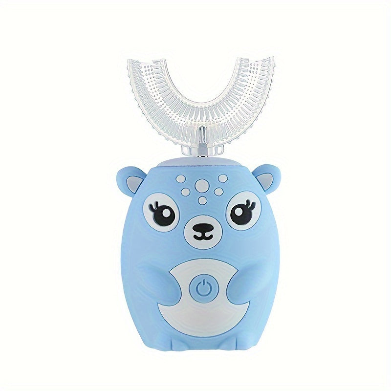 U-Shaped Electric Toothbrush for Kids Rechargeable Cartoon Deer with Timer