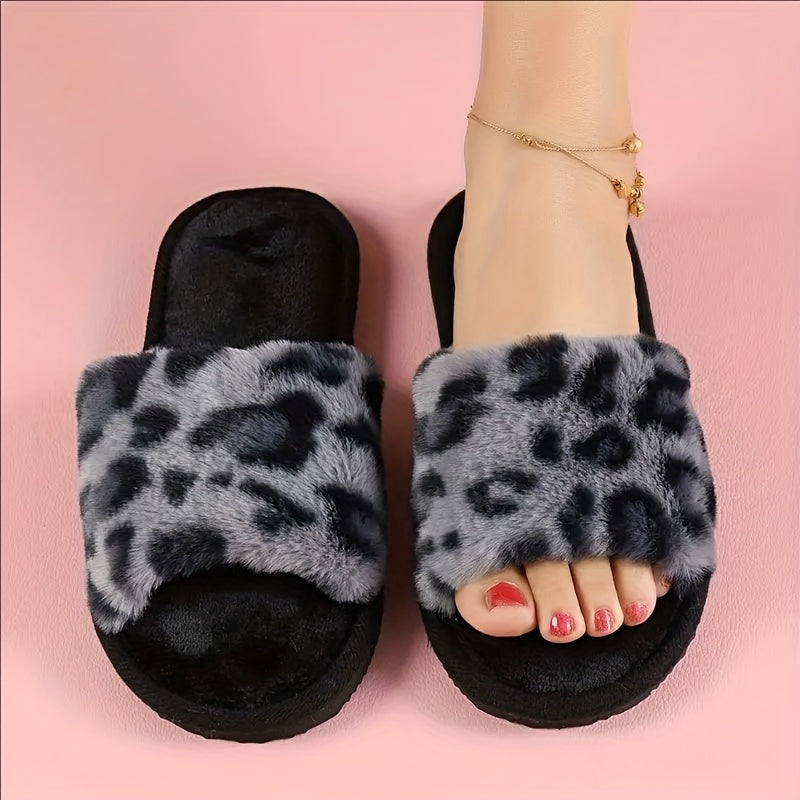 Zapatillas de Leopardo para Mujer, interiores, con tejido cómodo, slip-on, para todas las estaciones