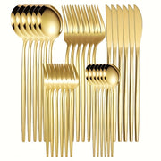 5-Piece Gold Stainless Steel Cutlery Set for Home Kitchen Restaurant Wedding