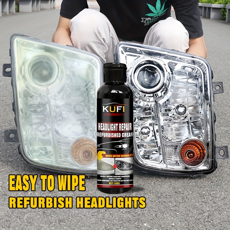 Crema restauradora de faros 150g, removedor de oxidación, pulido, lentes transparentes