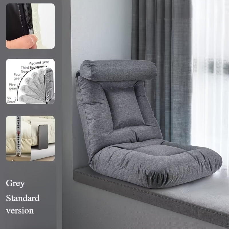 Foldable Lazy Sofa Chair for Bay Windows and Bedside Lounging in Tatami Style