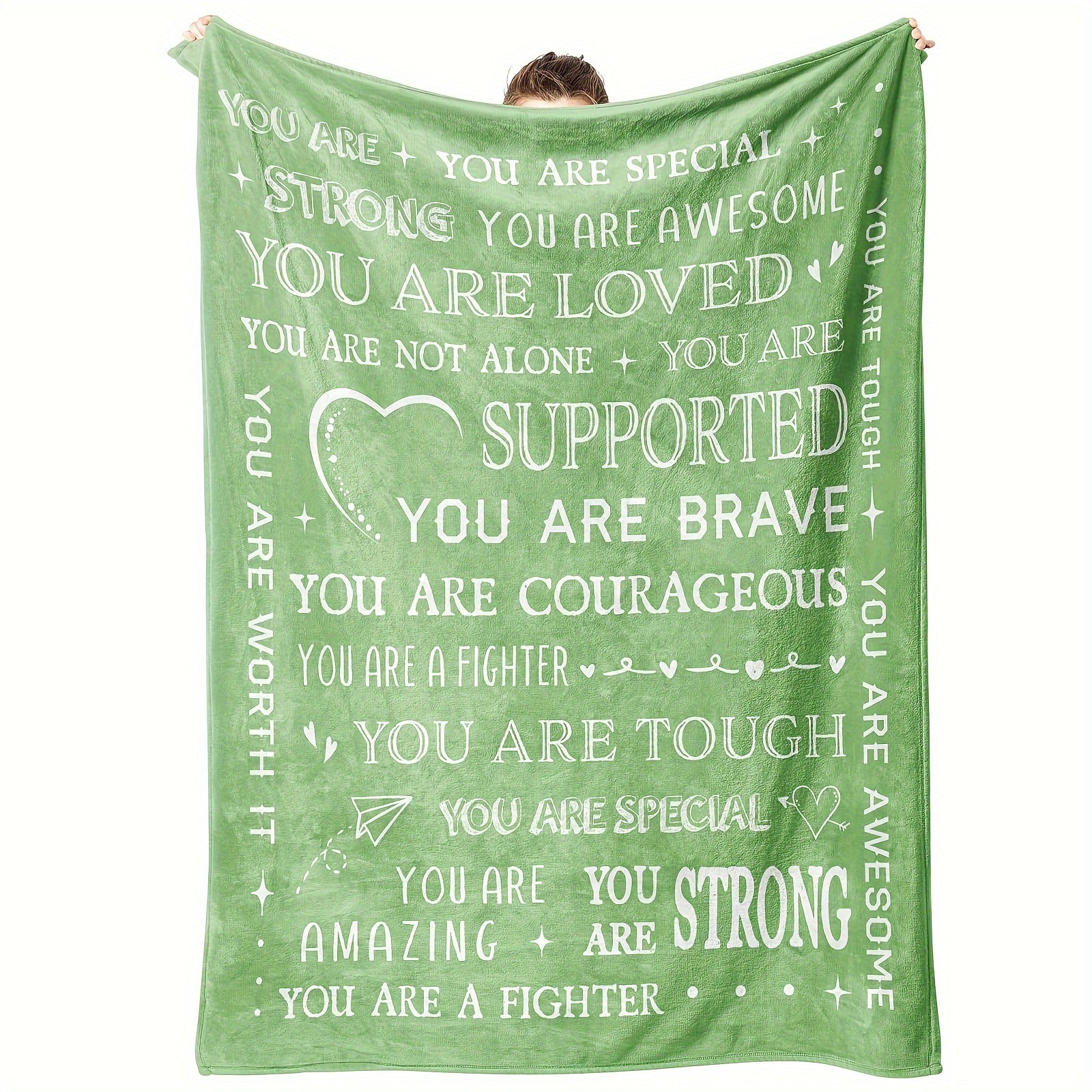 Positive Affirmation Fleece Blanket for Women Recovery Support Motivational Gift for Friends Sisters Colleagues