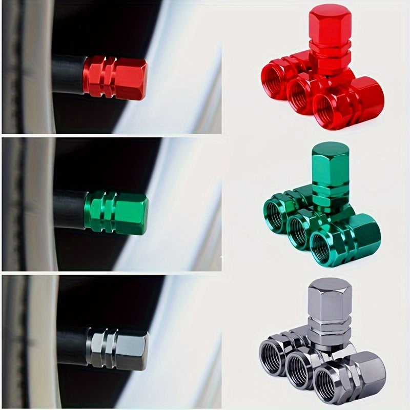 Universal Aluminum Alloy Tire Valve Stem Caps Waterproof Dustproof for Cars Bikes