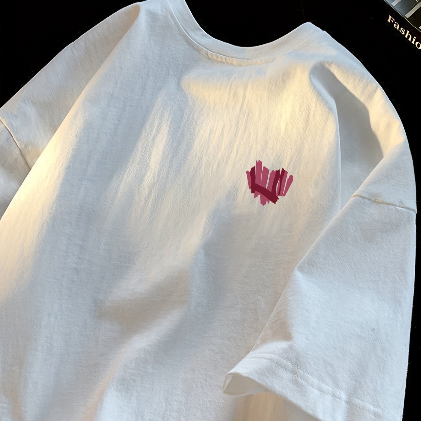 Women’s Cartoon Print Short Sleeve Knit T-Shirt Crew Neck Loose Fit Casual Top