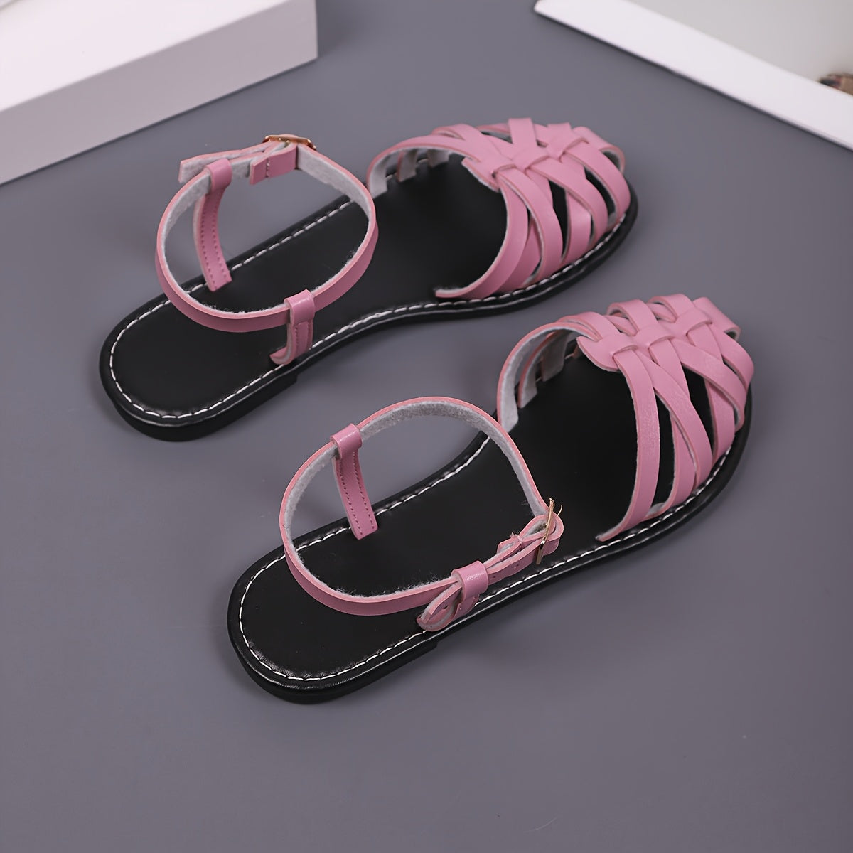Women's Summer Woven Leather Casual Roman Sandals