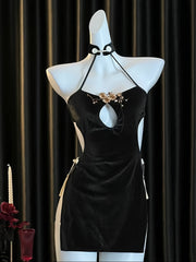 Jozibali O'rik Gul Cheongsam, Yuqori Yirtilish va Velur Ichki Kiym