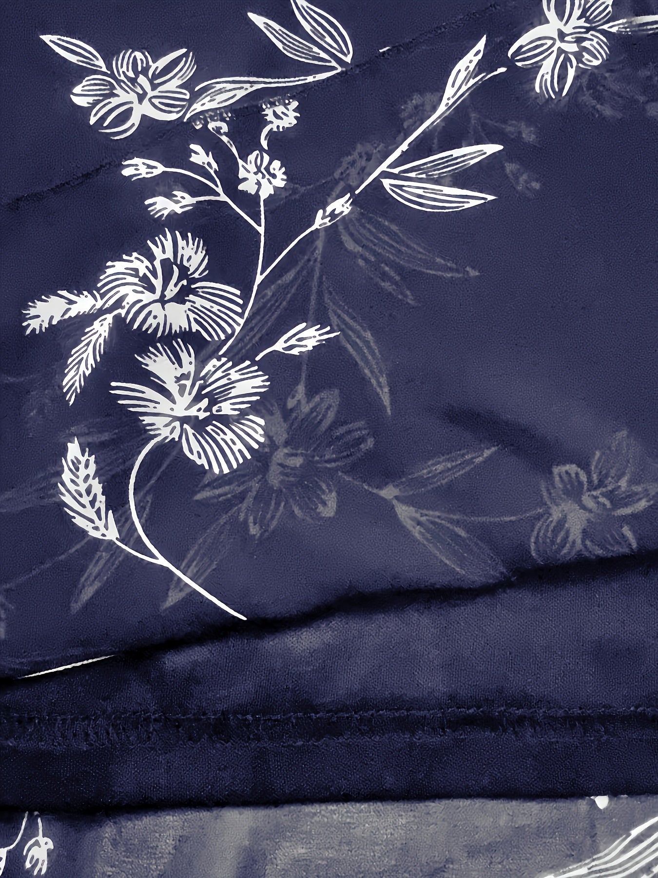 Black Floral Chiffon Blouse with Ruffle Sleeves for Summer Women’s Semi-Sheer Top