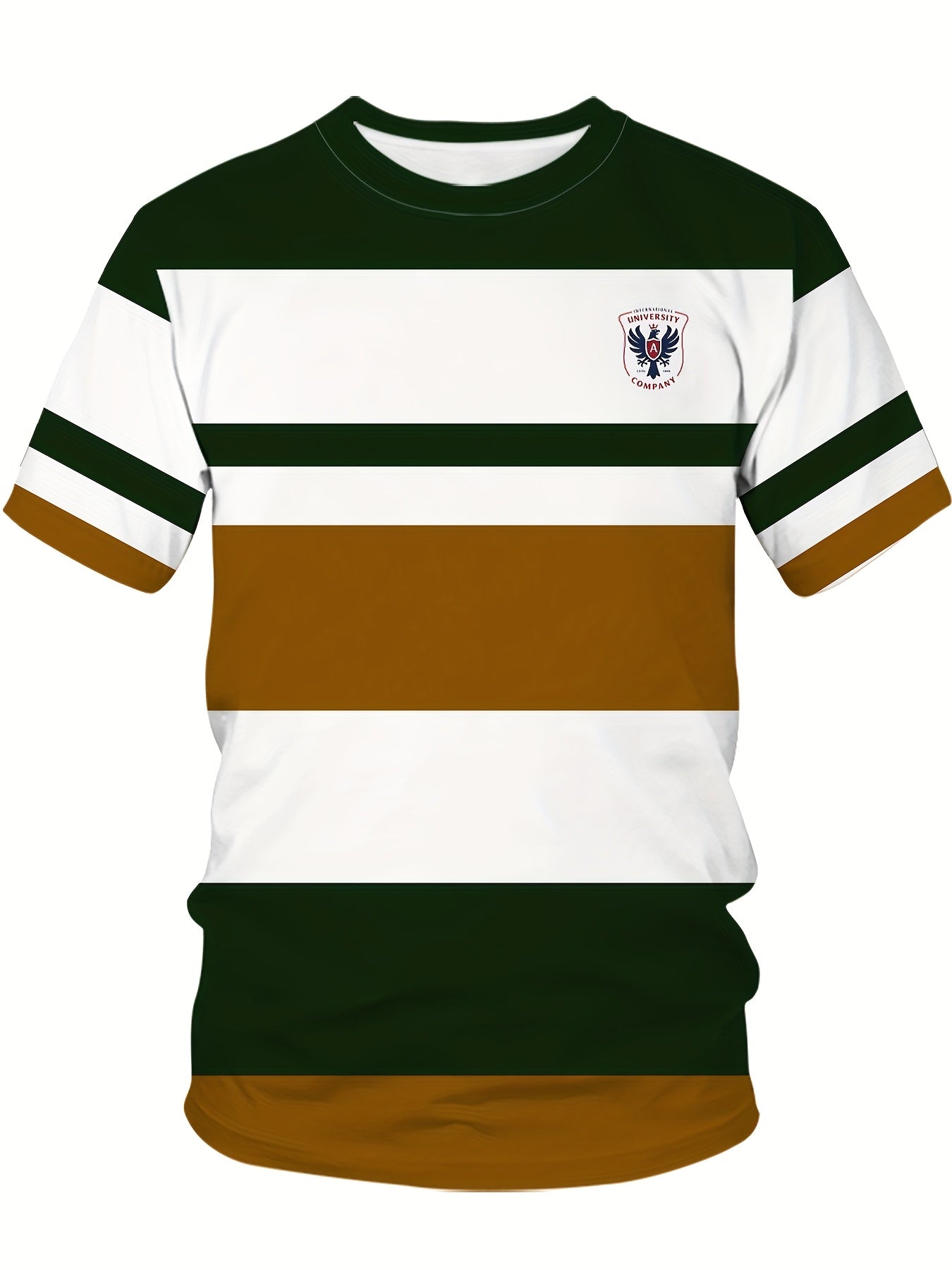 Мужская футболка с 3D полосатым принтом, короткий рукав, круглый вырез, большой размер, полиэстеровая смесь