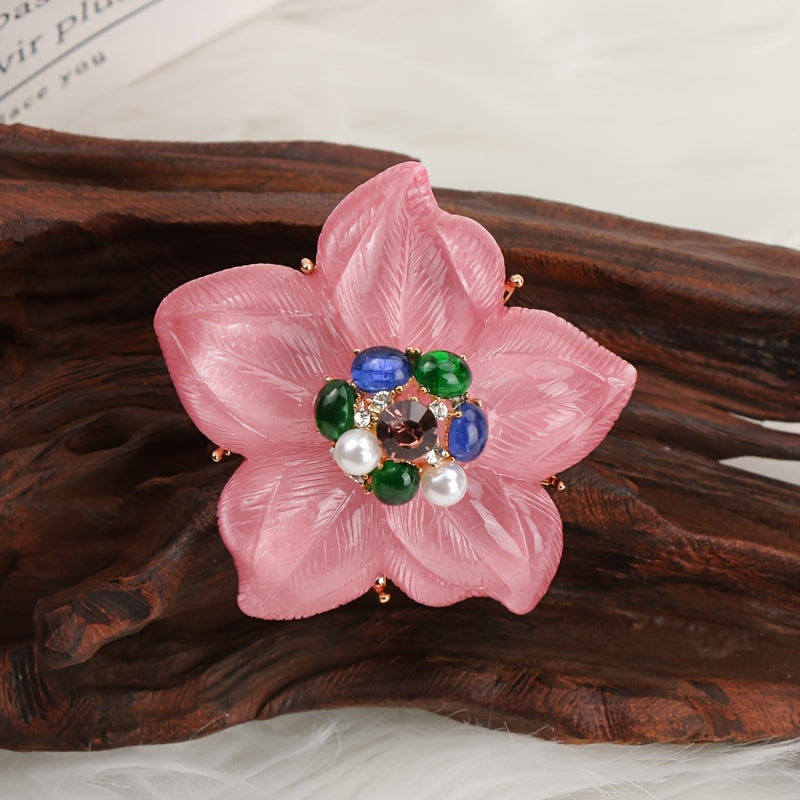 Enamel Flower Brooch for Women Stylish Jewelry Accessory Gift