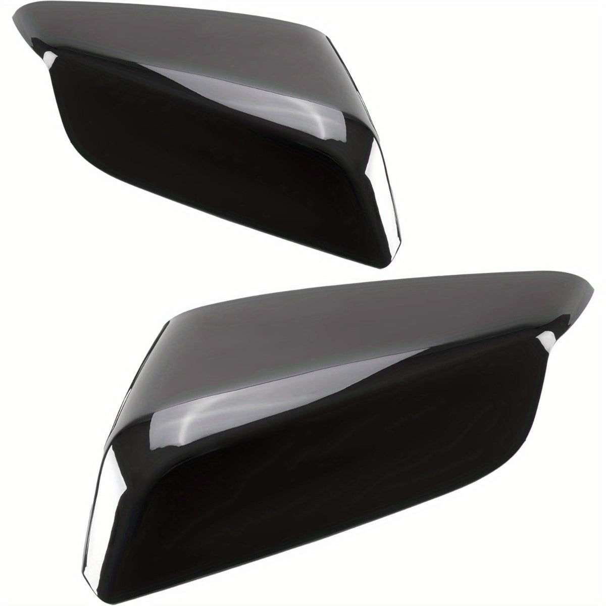 Pair of 2 Black Plastic Mirror Covers for Malibu 2016-2022 Convex Lens