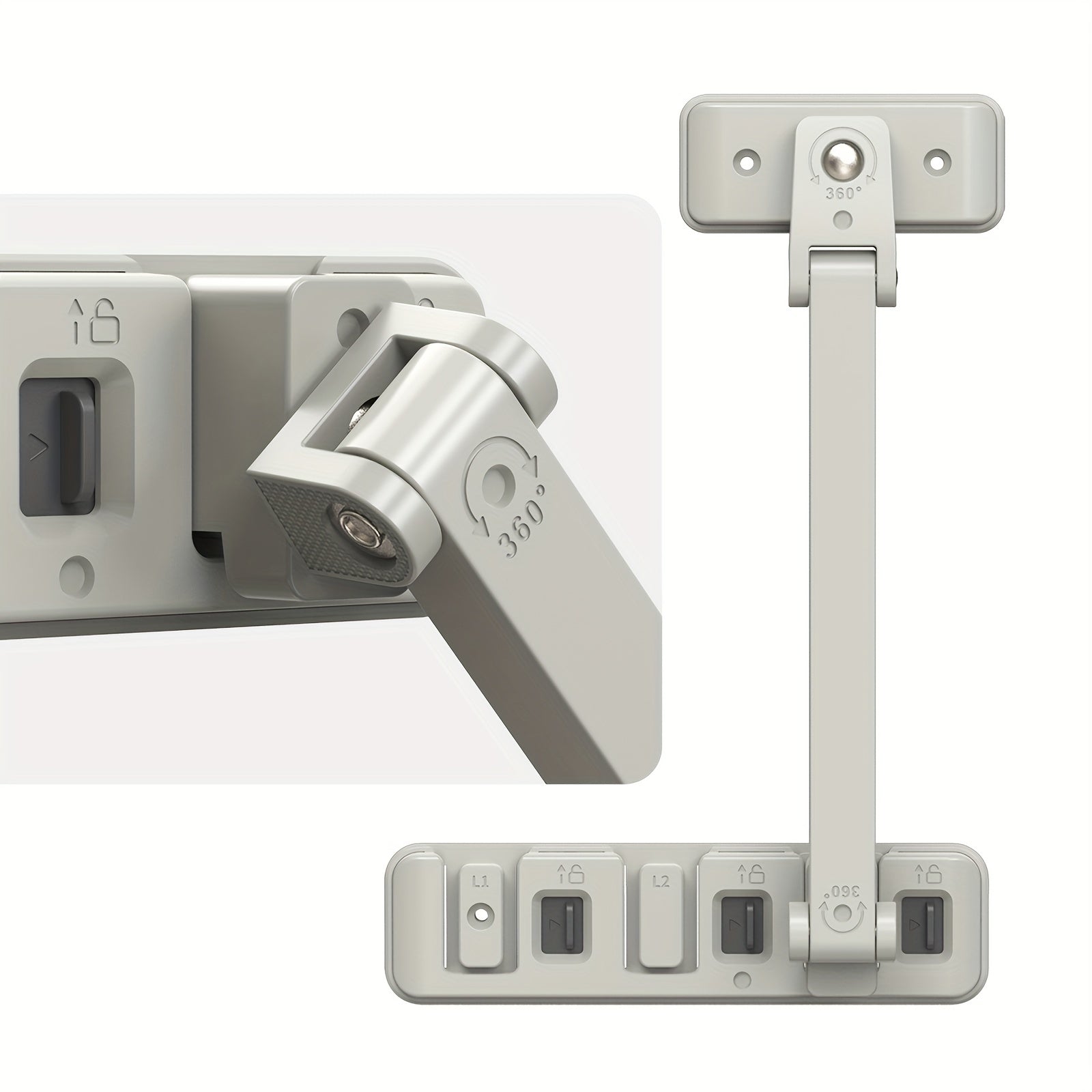 Child Safety Lock Window Lock Prevent Falls Sliding Non-Toxic Light Gray