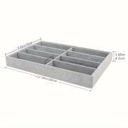Gray Glasses Organizer Jewelry Storage Tray with 8 Grids and Stackable Design