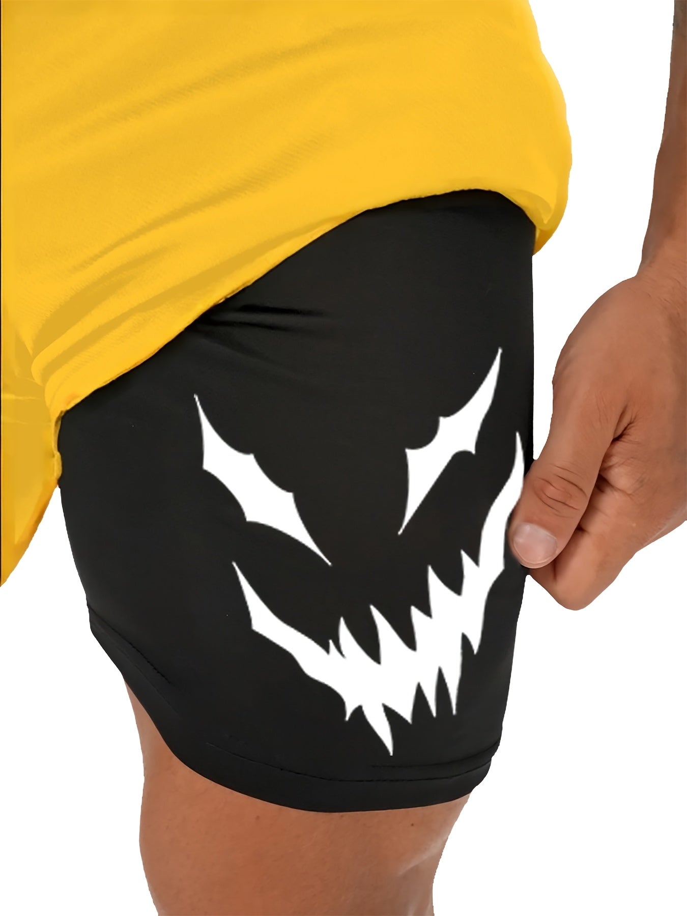 Men's Quick-Dry Dual-Layer Shorts with Pockets in Olive Green for Gym Running Sports