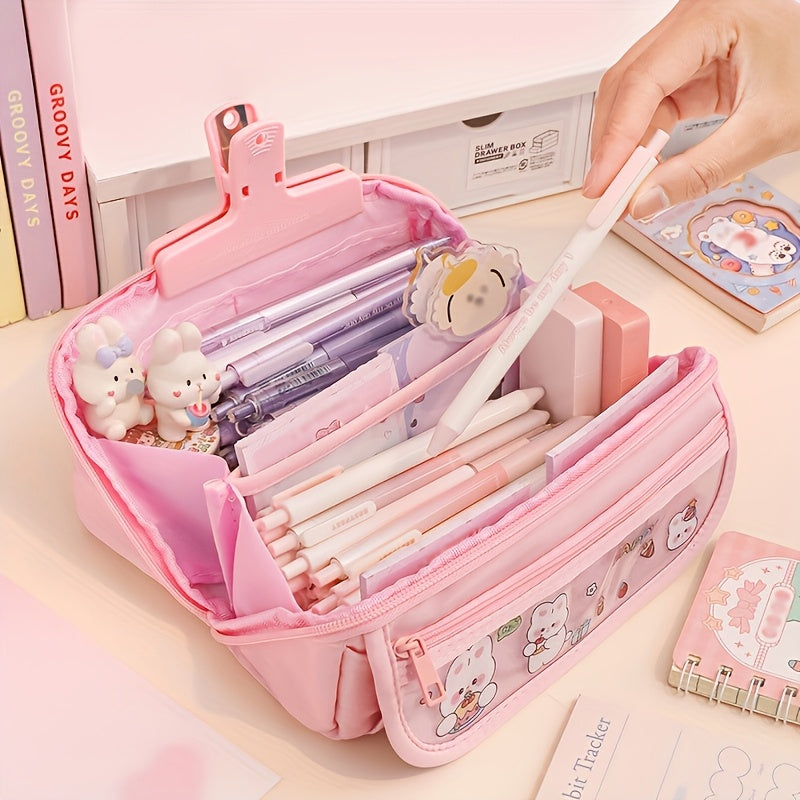 Canvas Stationery Bag with Large Capacity for Office School and Travel