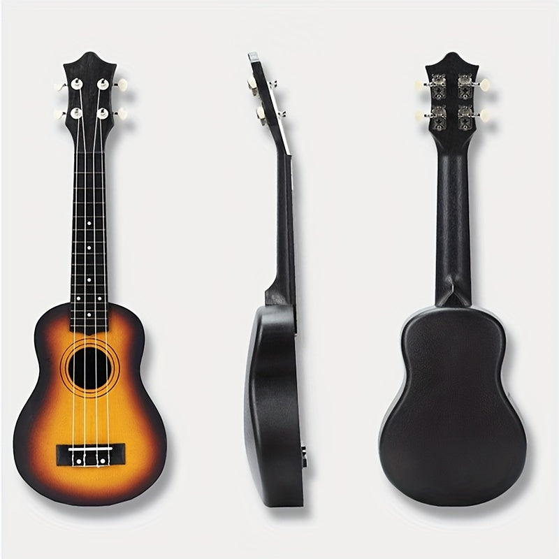 Ukelele soprano de 21 pulgadas para mujer con tablero trasero curvado para mejorar la calidad del sonido
