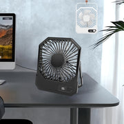 Portable USB Desktop Fan 6-Inch 3-Speed with Digital Display and Rechargeable Battery