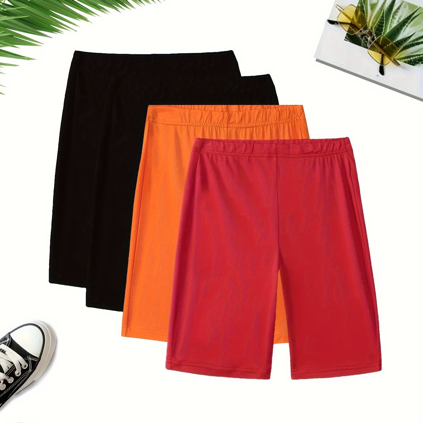 Women's Casual Sports Shorts Set Four Pieces Breathable Athletic Wear