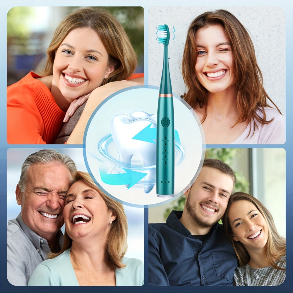 Electric Toothbrush Cleaning Set With 5 Brush Heads and Water Flosser