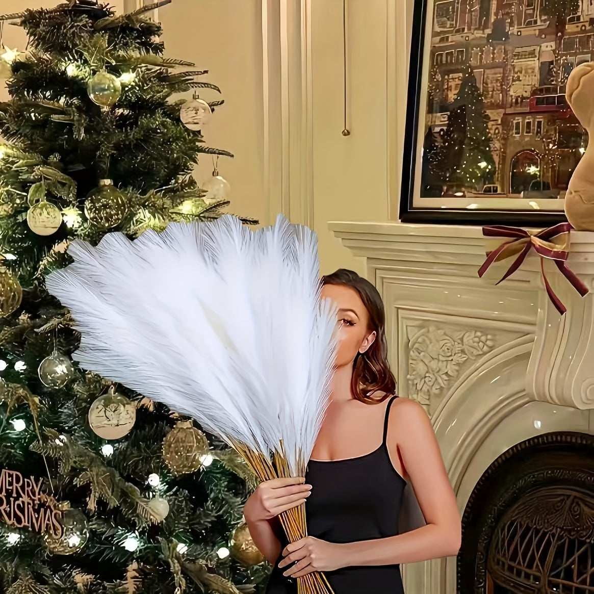 Paquete de 10 pampas artificial blancas para decoración del hogar y relleno de jarrones