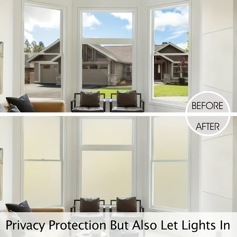 Frosted Glass Privacy Film UV Protection Heat Insulation Non-Adhesive for Home Office