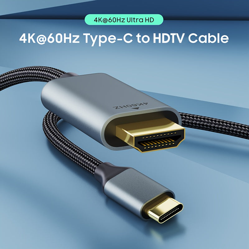 4K USB-C to HDMI Cable for MacBook Galaxy iPad Thunderbolt 3/4 Compatible