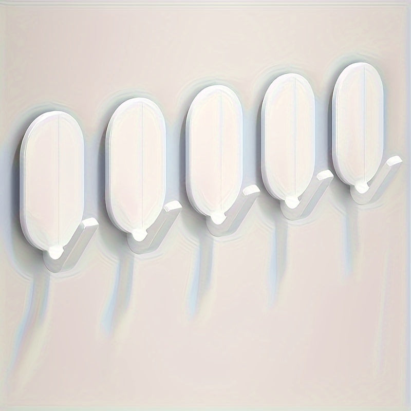 Heavy Duty Adhesive Hooks for Bathroom Wall Mounting Set of 5