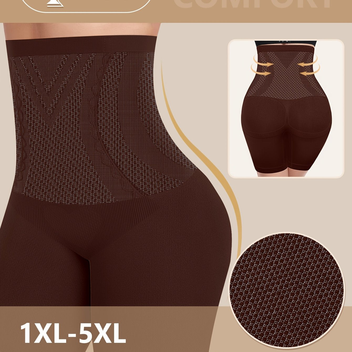 High-Waist Shaping Shorts for Women Tummy Control Slimming Underwear Breathable Nylon