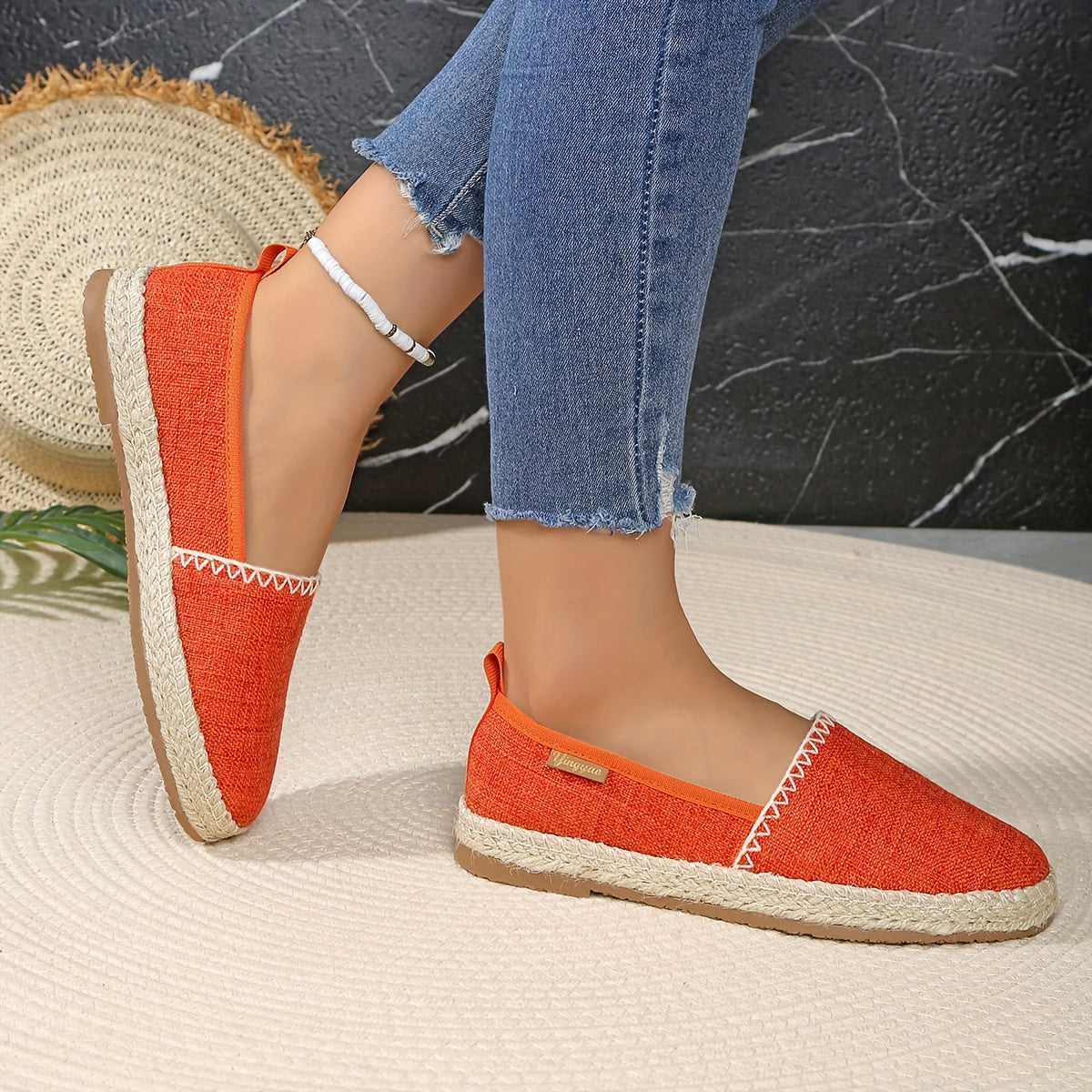 Women's Slip-On Loafers Beige Ivory Light Brown Cushioned Sole Casual Office Shoes