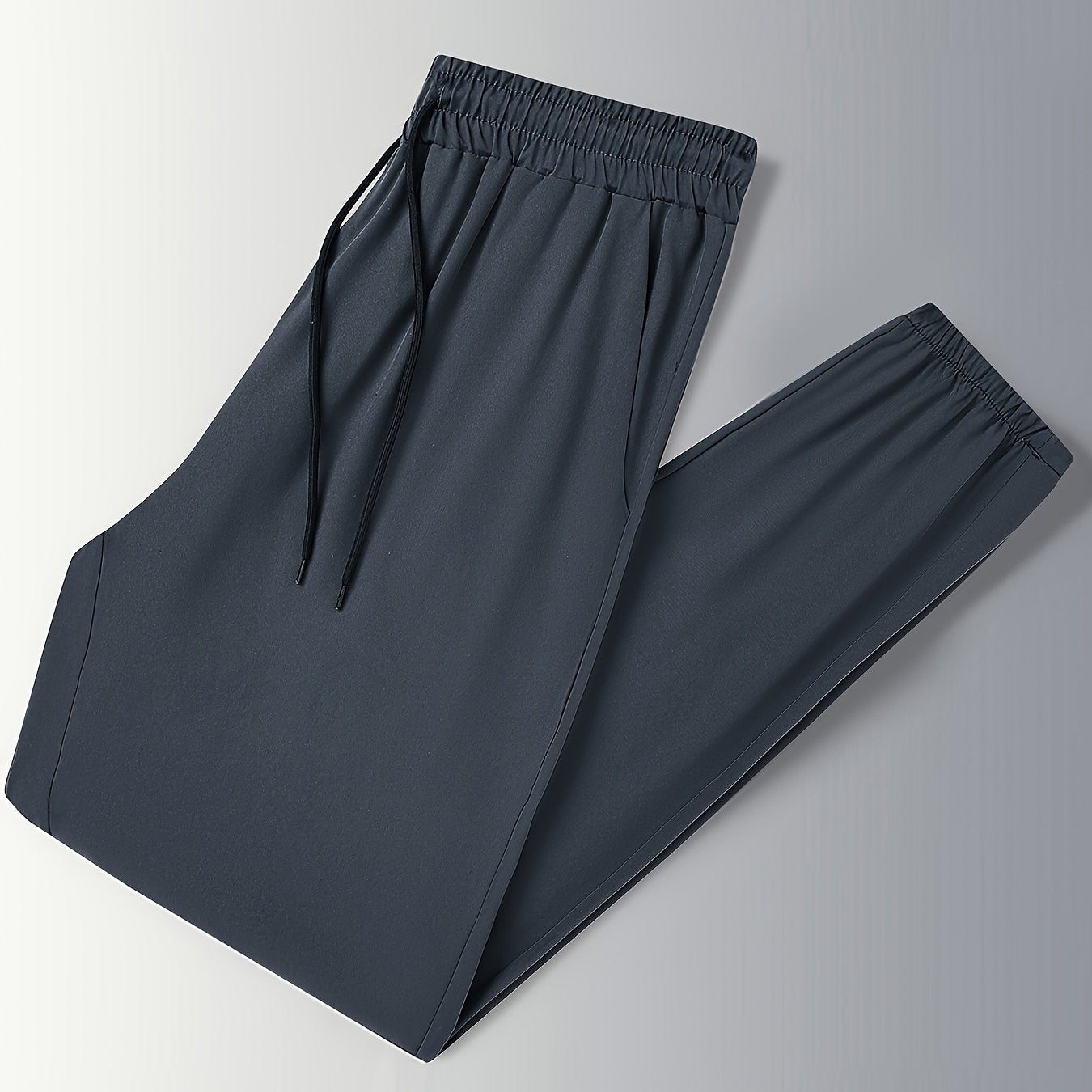 Men's Solid Polyester Stretch Drawstring Pants for Outdoor Activities in Spring Summer