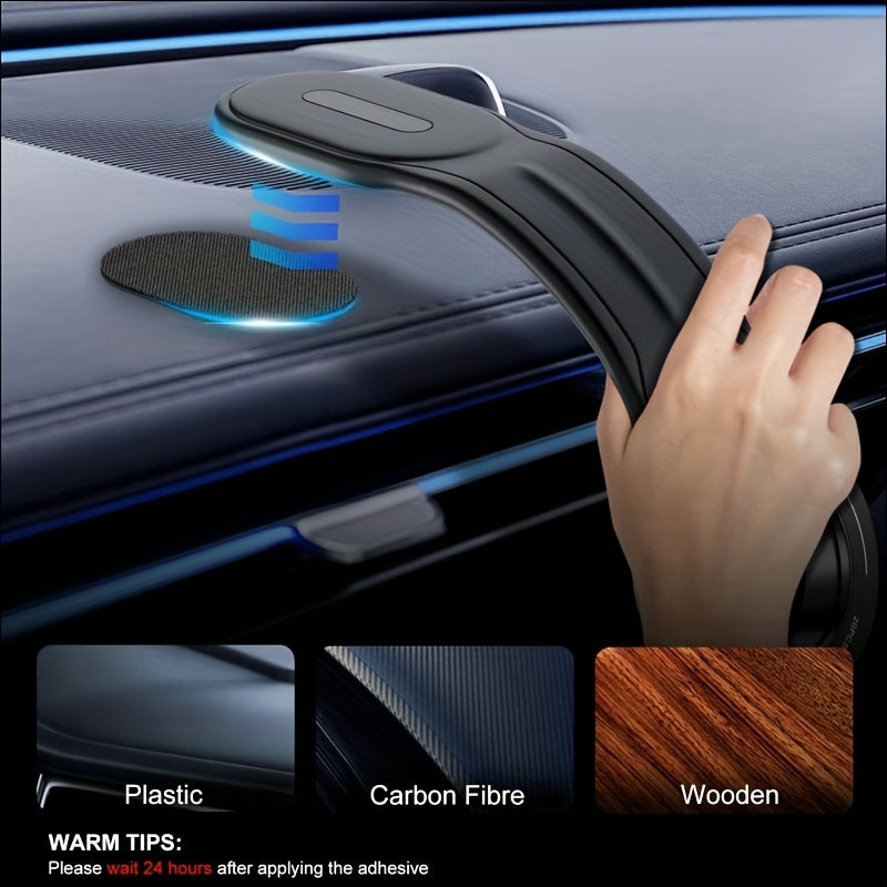 Magnetic Car Phone Holder Aluminum Arm Dashboard Mount for Most Vehicles