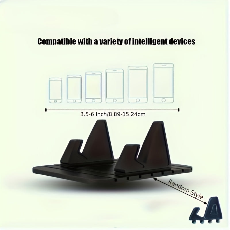 Silicone Car Phone Holder Non-Slip Dashboard Mount 120° Viewing