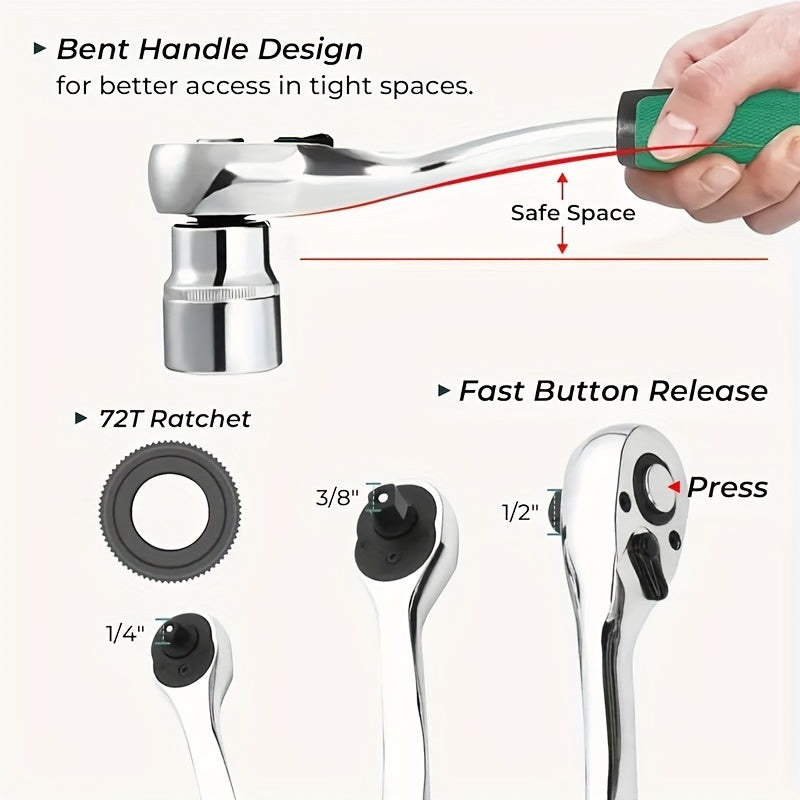 Professional Ratchet Tool Set with Wrench and Screwdriver Car Repair Kit