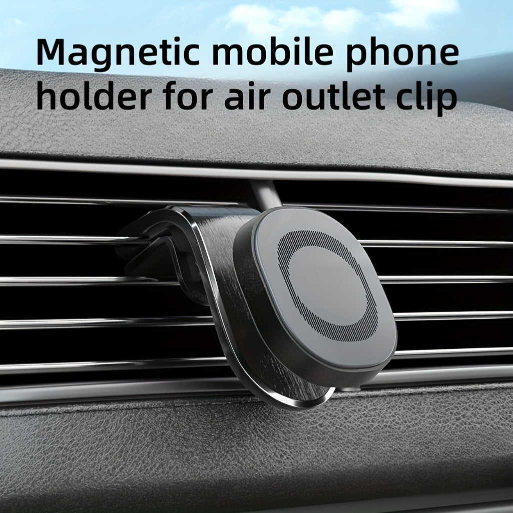 Universal Aluminum Alloy Magnetic Car Phone Holder L-Shaped Vent Mount Durable Anti-Shake