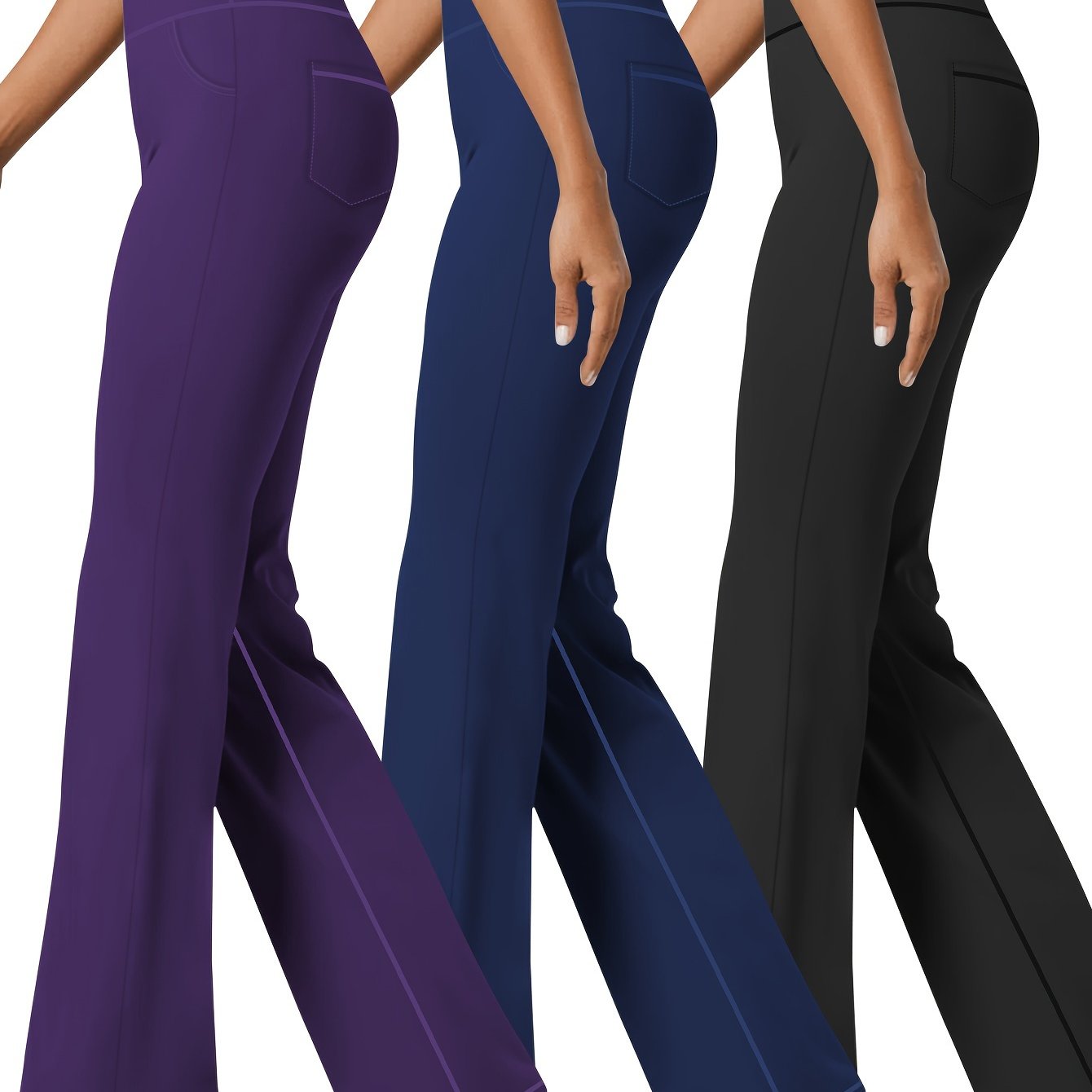 Women's Plus Size High-Waisted Flare Yoga Leggings Casual Sports Pants