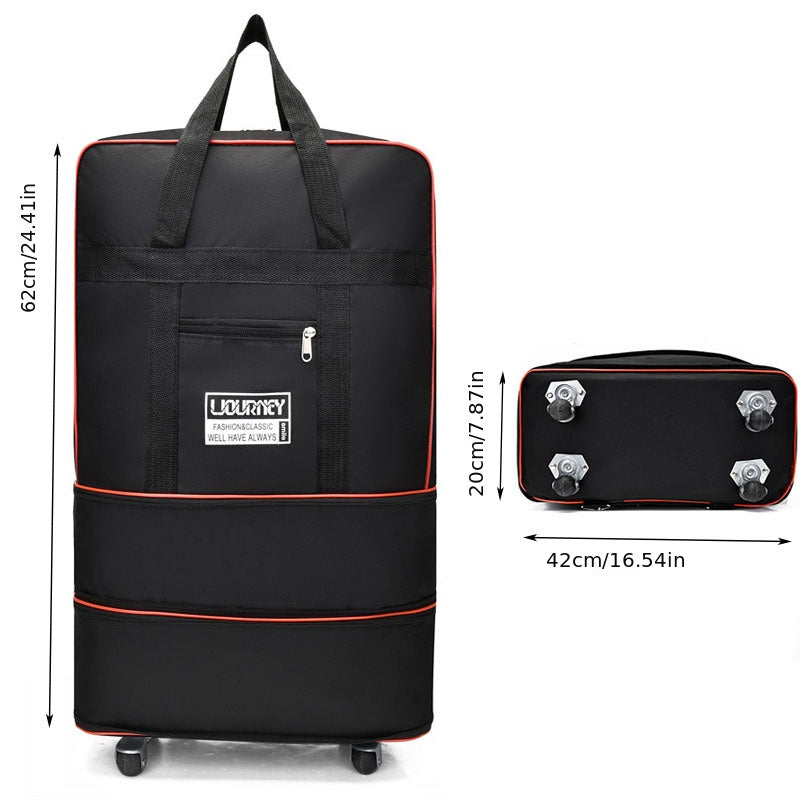 Yana katta saqlash uchun g'ildirakli buklanadigan yukxona sumkasi, biznes sayohatlari, chet elda o'qish yoki sayohat uchun ideal.