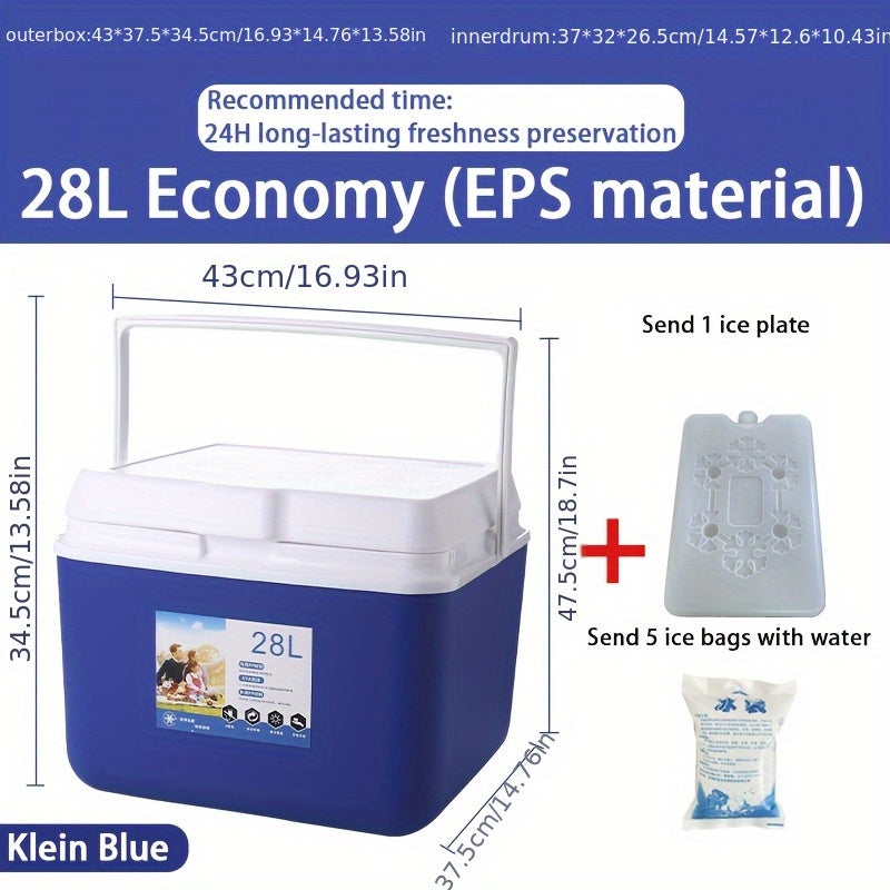 Portable Insulated Cooler Box for Outdoor Fishing Royal Blue Non-Electric Food Contact Safe