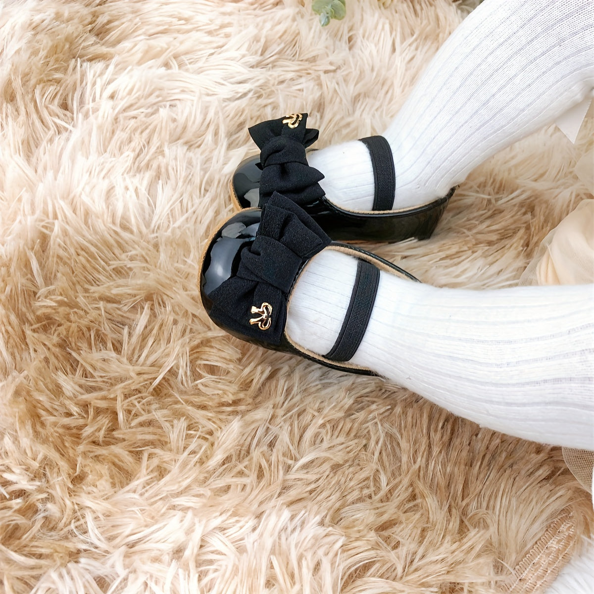 Kichkina qizlar uchun Mary Jane poyabzali, buklamali, yopishqoqsiz taglik, ichki va tashqi partiyalar uchun, bahor va kuz