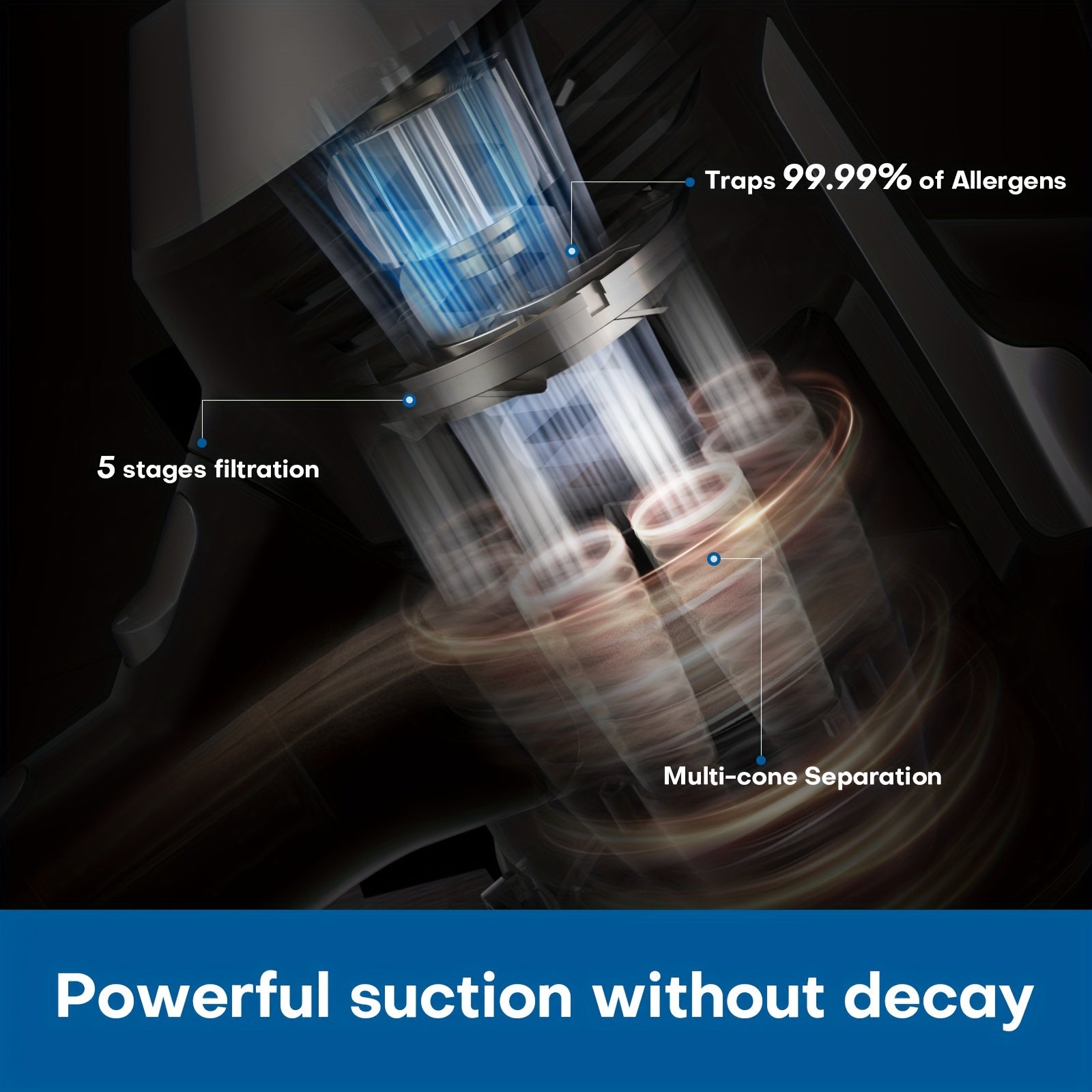 Cordless Vacuum Cleaner with LED Display Anti-Tangle Brush Powerful Suction for Pet Hair Hardwood Floors and Carpets