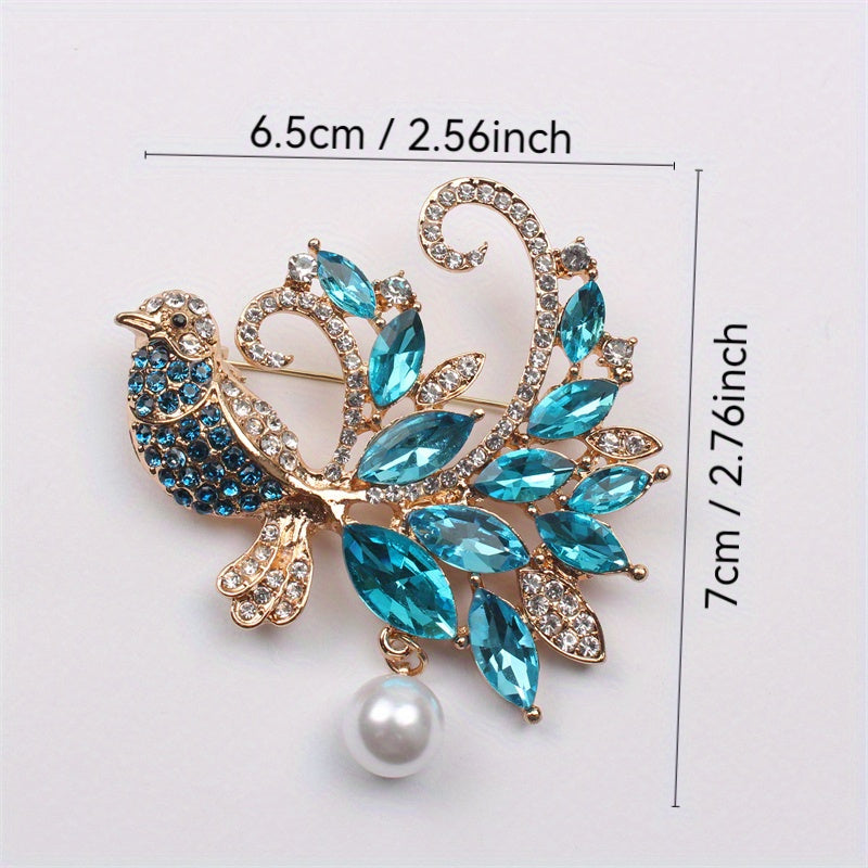 Ayollar moda aksessuarlari uchun sun'iy marjonlar va rhinestones bilan hayvon brosh pin