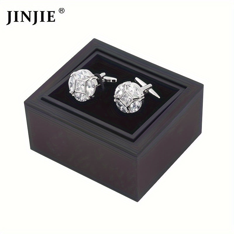 Black Velvet Cufflink Gift Box with Flip Mirror and Desktop Stand