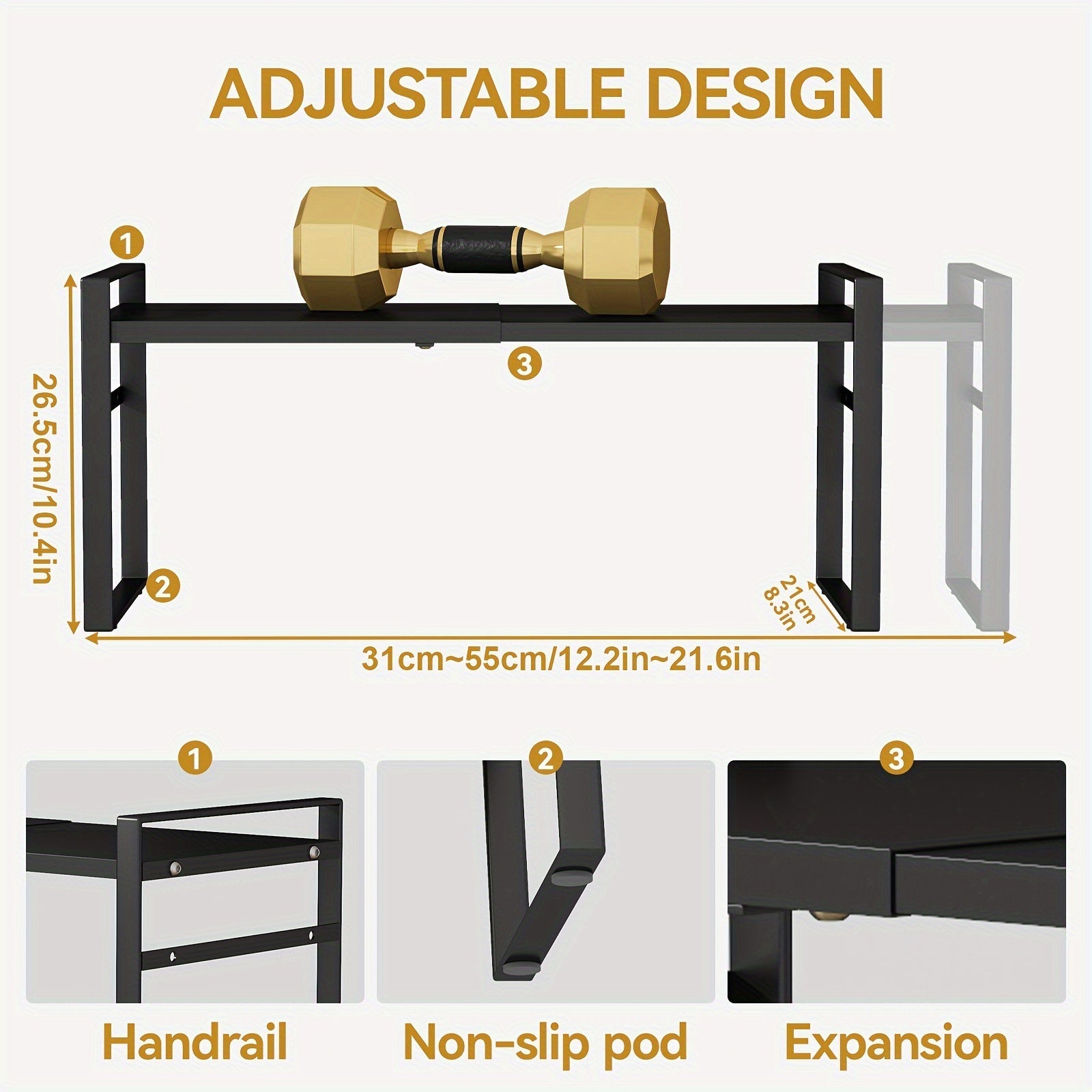 Expandable Cabinet Shelf Organizer for Kitchen Pantry Bathroom Storage