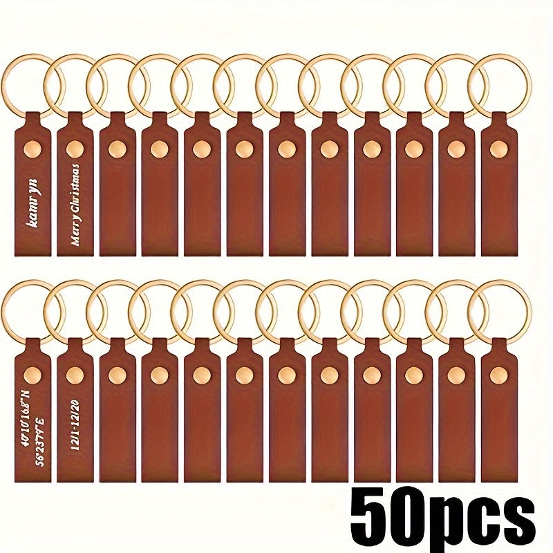Set of 50 Leather Keychains for Personalization DIY Crafting Kit for Women