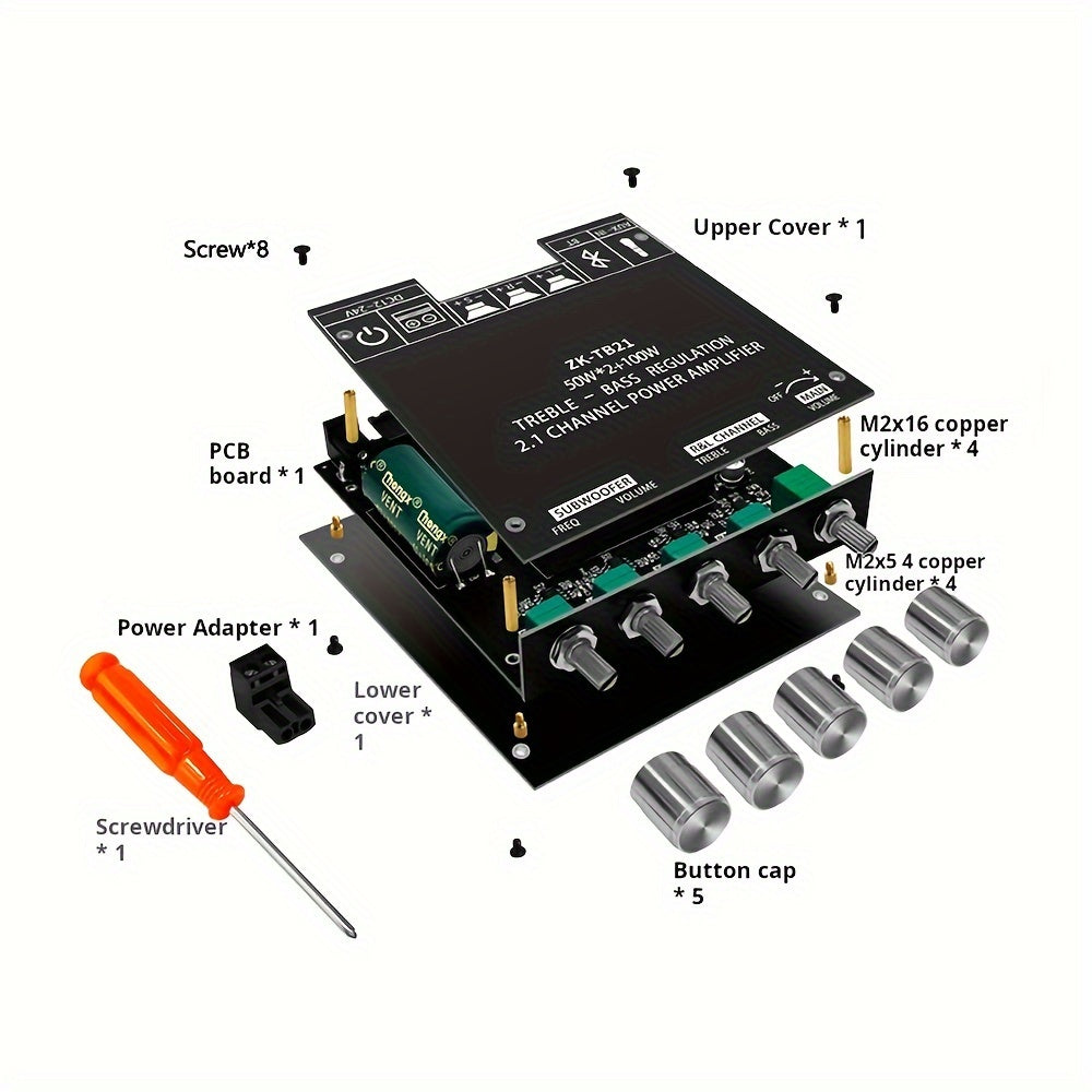 2.1 Channel Bluetooth Audio Amplifier Board 50W 100W Subwoofer Power Amplifier Module