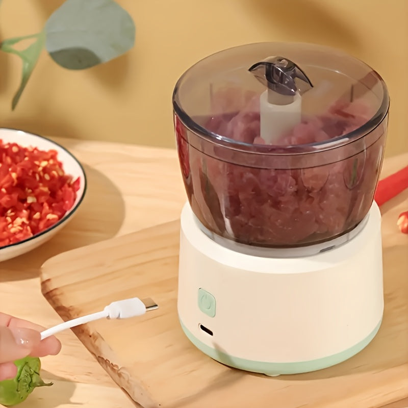 Mini picadora de carne recargable 3 en 1 con cuchillas de acero inoxidable, 10000 RPM